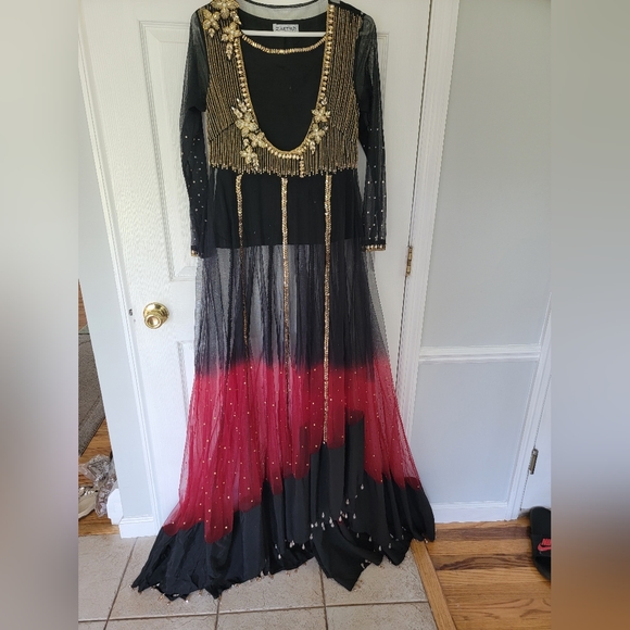 NEW indian pakistani designer dress zartash couture size M-L - Picture 2 of 14